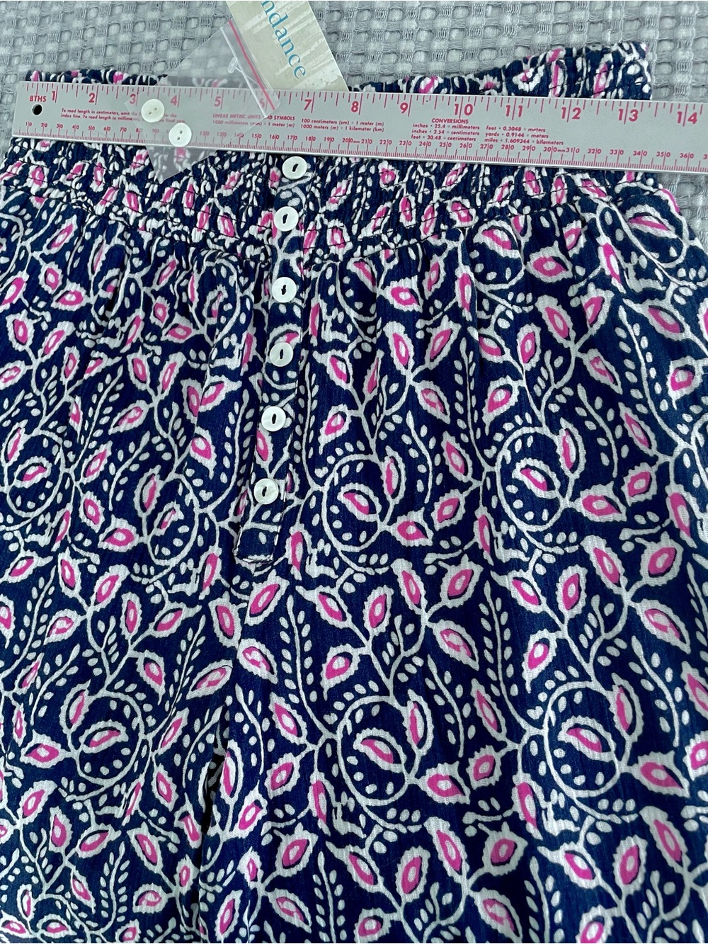 Sundance Zola Wide Leg Pants Women’s S Blue Paisley Cotton Gauze Boho - Picture 10 of 16